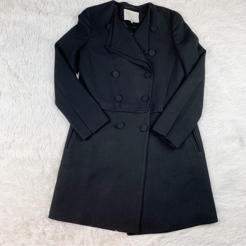 3.1‎ Philip Lim long sleeve wool blend double breasted long coat